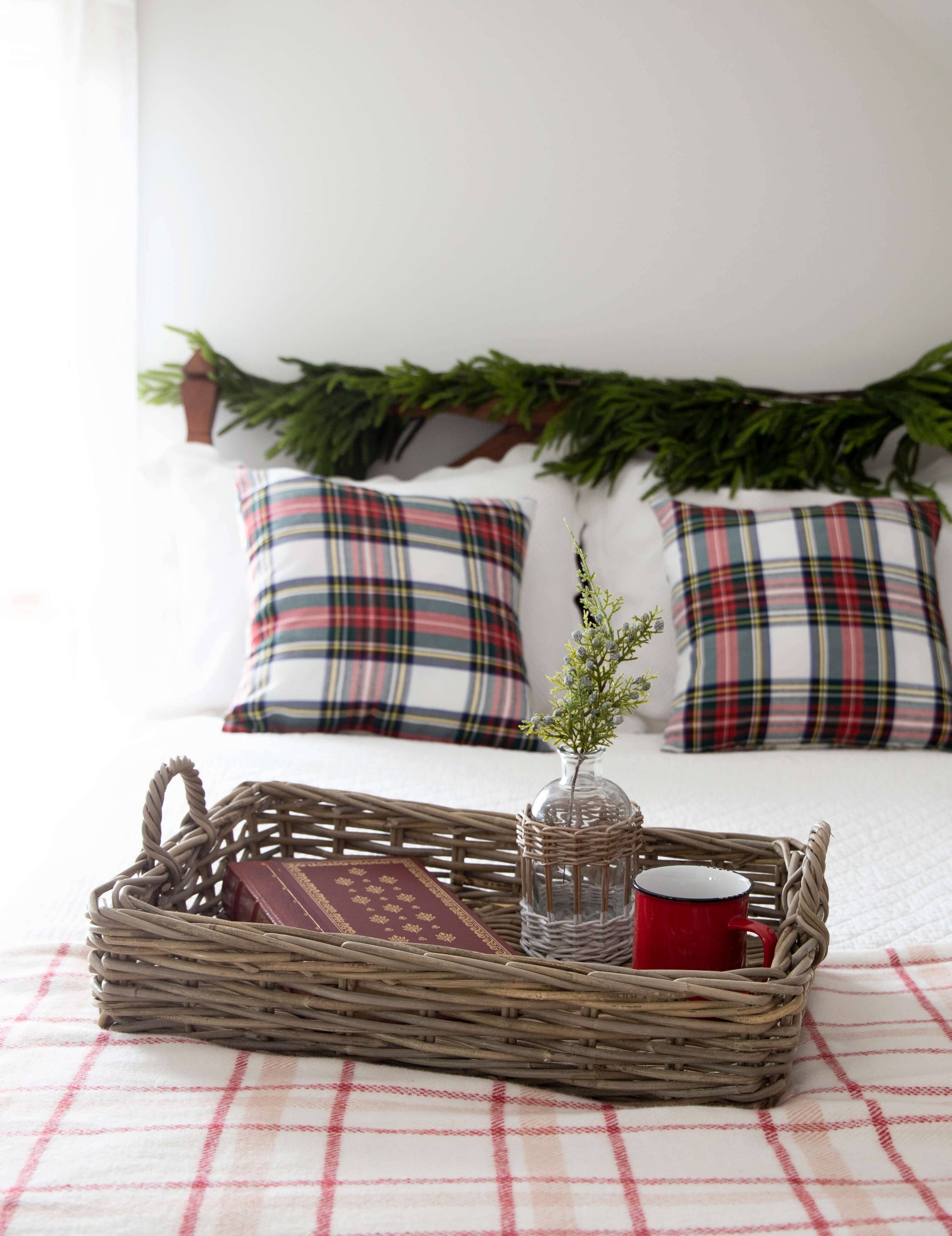 S/3 LOW RECTANGULAR GREY RATTAN TRAYS-Kind Reason Co.