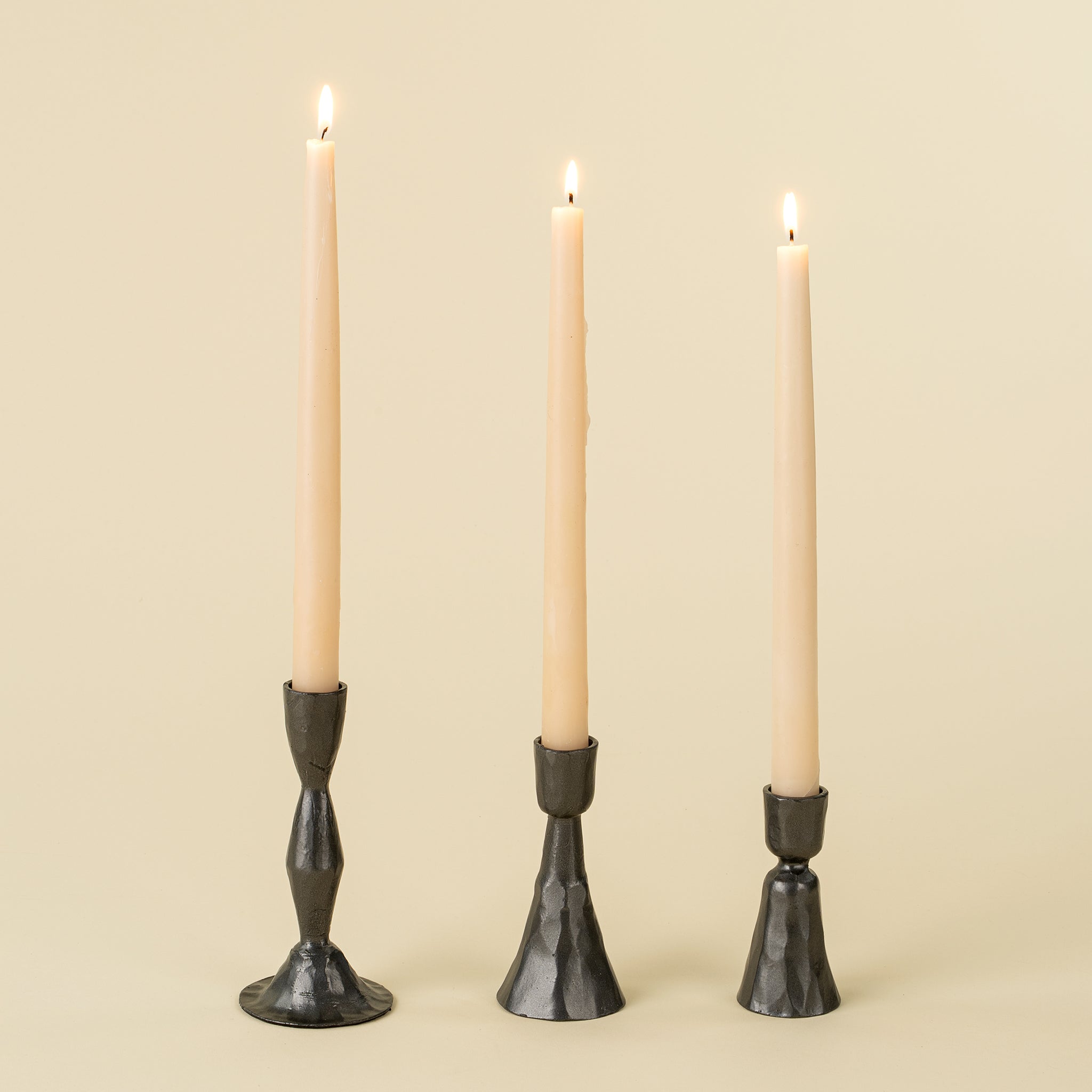 Zora Forged Candlestick - Gunmetal