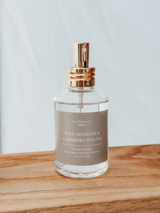 Wild Rhubarb & Cashmere Woods - Room & Linen Spray-Kind Reason Co.