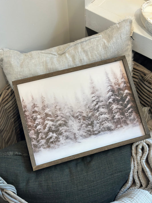 Winter Forest Landscape Sign
