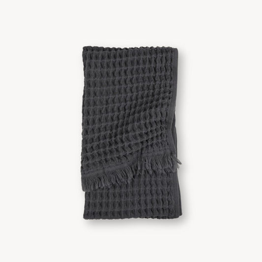 French Waffle Hand Towel - Anthracite-Kind Reason Co.