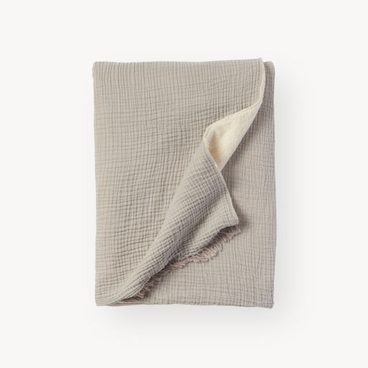 Crinkle Fleece Lined Throw - Grey-Kind Reason Co.
