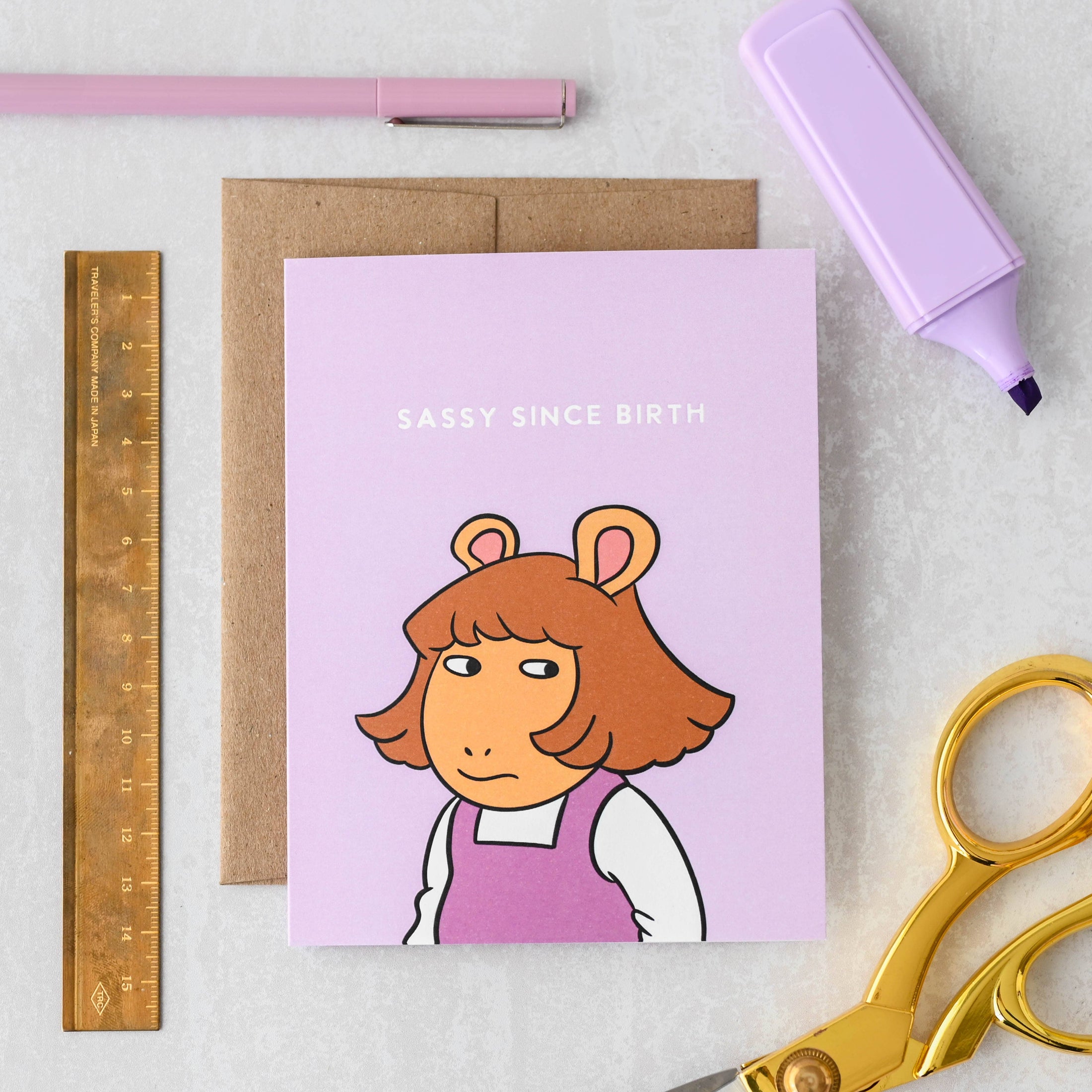 DW Sassy Since Birth - Retro 90's Pop Culture Birthday Card-Kind Reason Co.