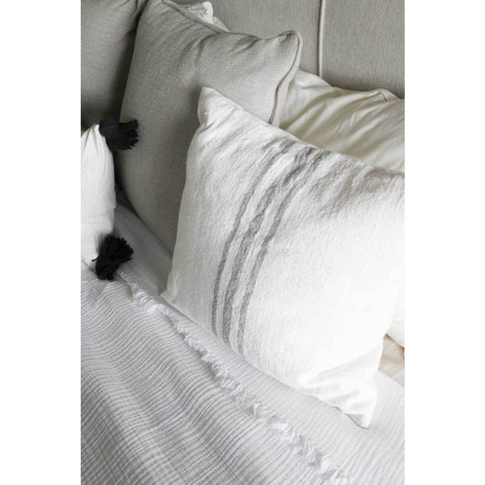 Moroccan Pillow - Grey Stripe
