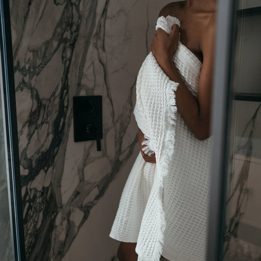 French Waffle Towel - Blanche