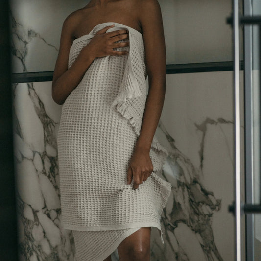 French Waffle Towel - Latte
