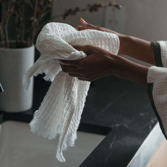 French Waffle Hand Towel - Blanche