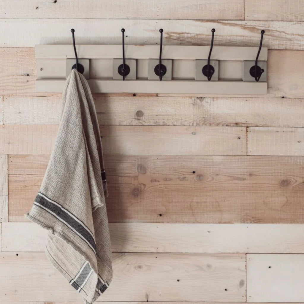 Linen Hand Towel - Black Stripe